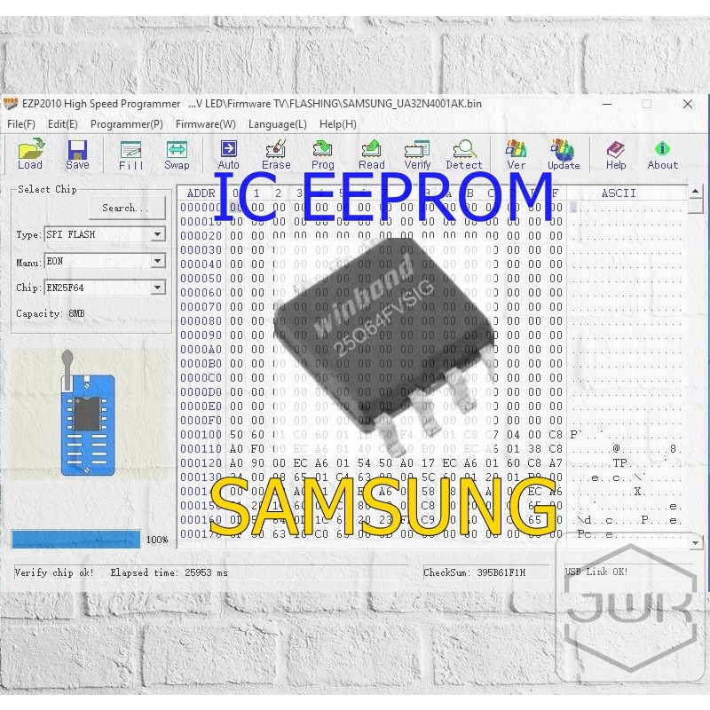 IC Eeprom plus Firmware TV Samsung UA43J5202AK Siap Pakai