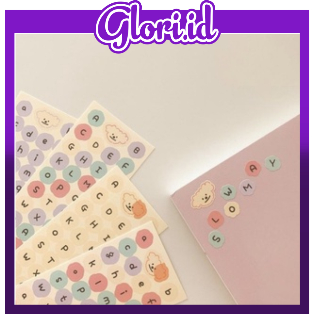 

GLORI.ID R440 1Pcs CUTE ALPHABET Sticker Deco DIY Planner BUJO Stiker Aesthetic R440