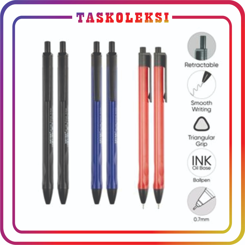 ☛TK☚ Ball Pen Pulpen Pena Joyko BP-338 Focus 0.7 mm Ballpen Triangular Grip S065