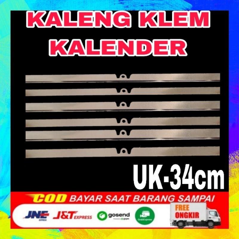 klem kalender 34cm / kaleng klem kalender / klem seng kalender / kaleng kilap