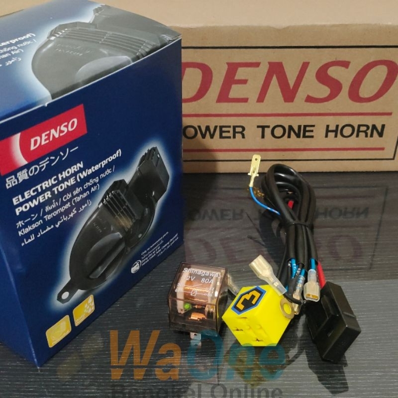 Paket Klakson Keong Denso Waterproof Plus Relay Set Bosch Hella Transparan Original