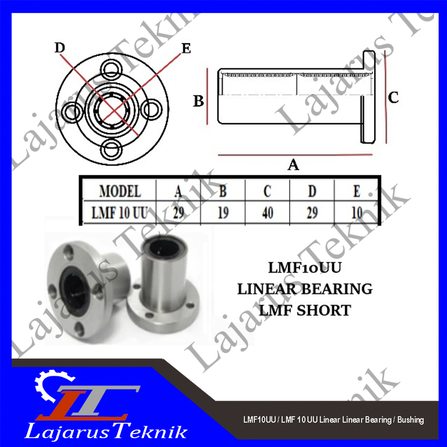 LMF10UU / LMF 10 UU Linear Linear Bearing / Bushing