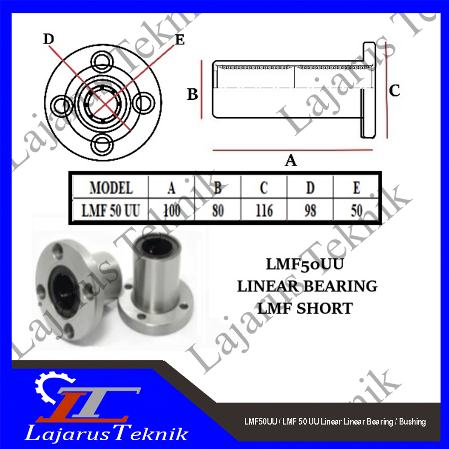 LMF50UU / LMF 50 UU Linear Linear Bearing / Bushing