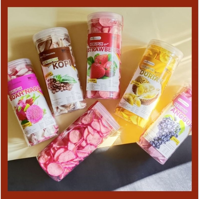 One Mandiri Sukses - Kerupuk Buah Kemasan Toples Tabung Besar - Oleh Oleh Khas Malang Batu