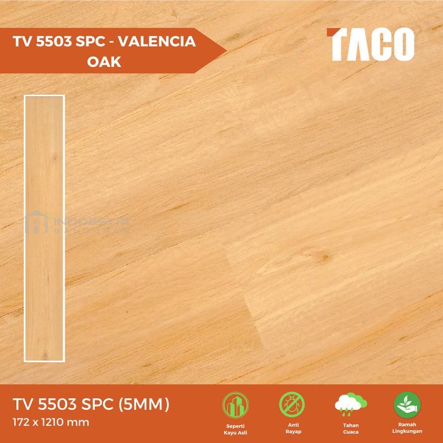 TACO Lantai SPC 5mm TV 5503 Valencia Oak / Lantai SPC Click Motif Kayu