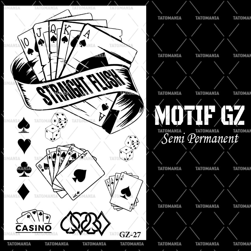 TATOMANIA-Stiker tato temporer semi permanen tahan lama anti air 11x18 GZ 27