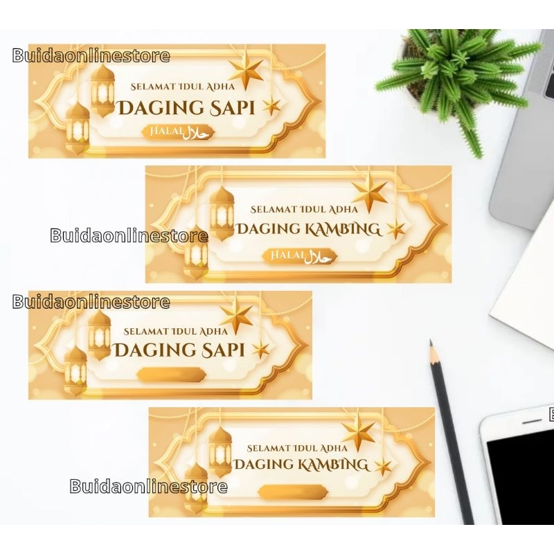 

Stiker Label Daging Sapi Kambing Kurban Selamat Hari Raya Idul Adha Happy Eid Al-Adha dekorasi kemasan hampers halal bisa custom tambah nama keluarga tulisan parcel kantong plastik toples mika bungkus wadah