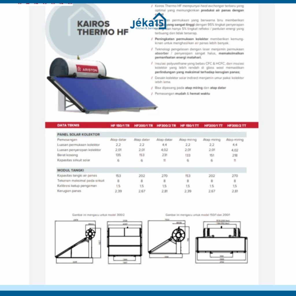 KAIROS THERMO HF | SOLAR ARISTON WATER HETAER | PEMANAS AIR TENAGA SURYA