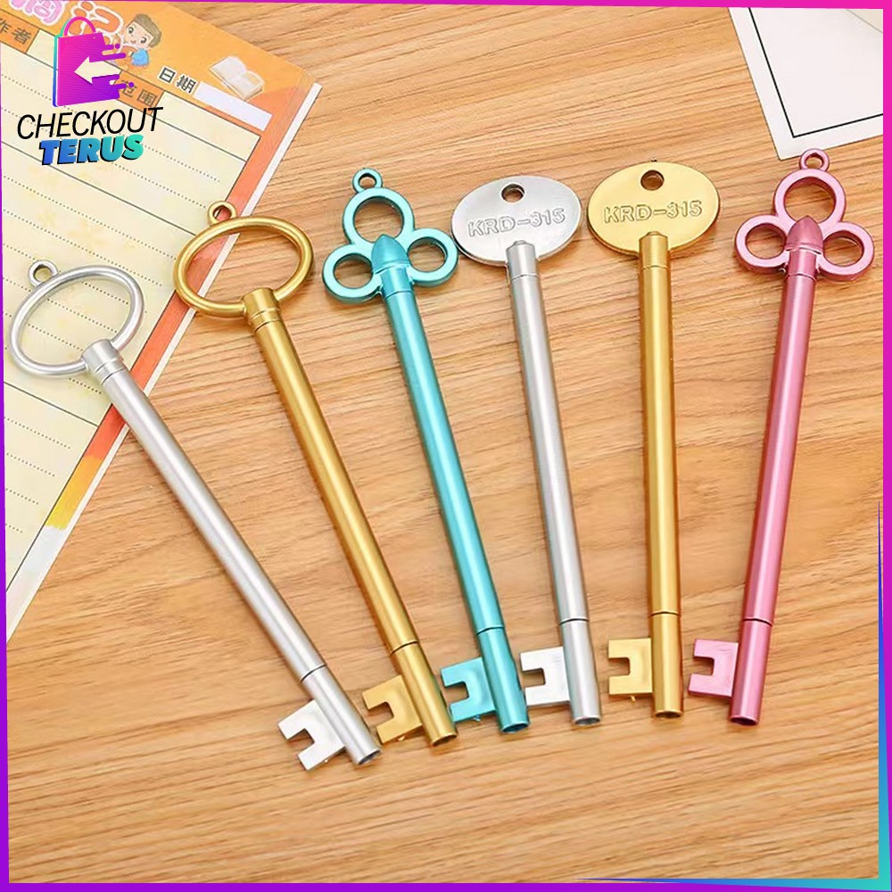 CT A64 Pulpen Gel Bentuk Kunci Rumah Alat Tulis Stationary Pena Kunci Classic Souvenir Pen Pulpen Bolpoin Gel Karakter Lucu