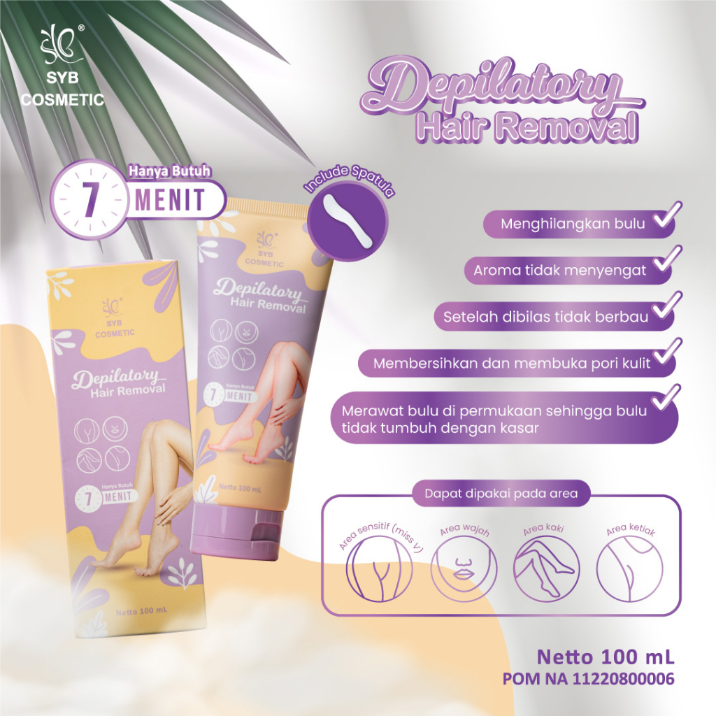 *RM* SYB COSMETIC Depilatory Hair Removal - Krim Waxing Perontok Bulu Ketiak kaki  - CREAM WAXING DEPILATORY SYB BPOM