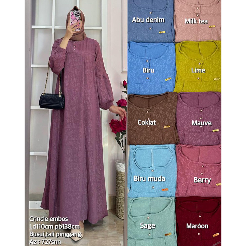 Gamis Al Zahra Crincle Embos 689✨