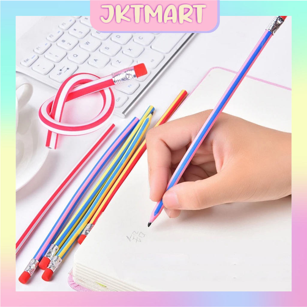 

⭐ JKTMART ⭐ Pensil Lentur Fleksibel Dengan Penghapus / Alat Tulis Sekolah Anak Pencil Karet Inul Dapat Digulung Ditekuk Unik Lucu Flexible Soft Mainan Stationary S069