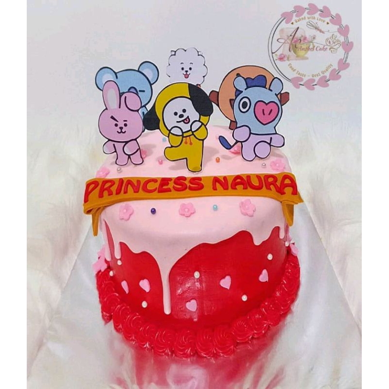 Kue BT21 - BTS / Kue ulang tahun / Kue ultah / Kue karakter / Blackforest / Kue online / Topper