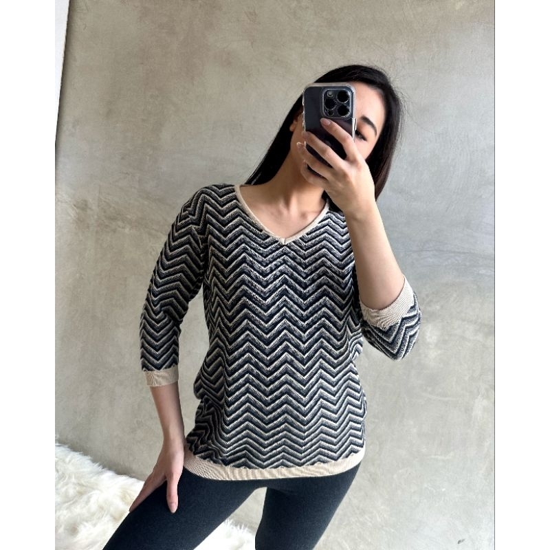 KIMORA KNIT TOPS  1075 atasan sweater rajut katun halus adem vneck