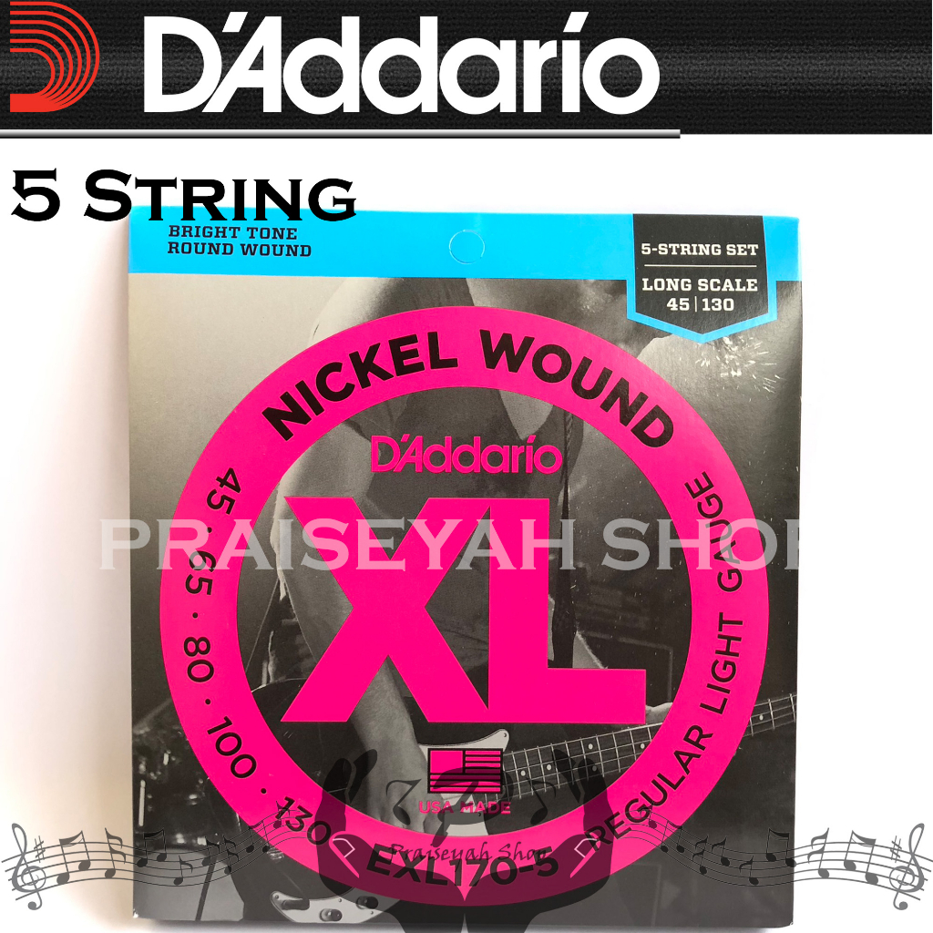 Senar Bass EXL 170 5 String Daddario Original Elektrik EXL170 45 - 130