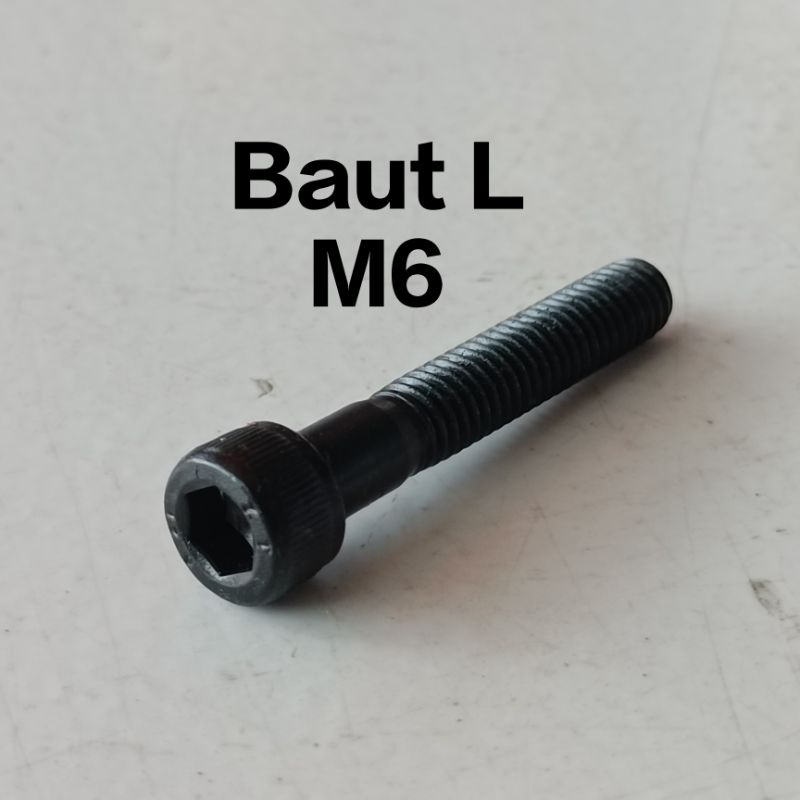 Baut L , M6 Baja