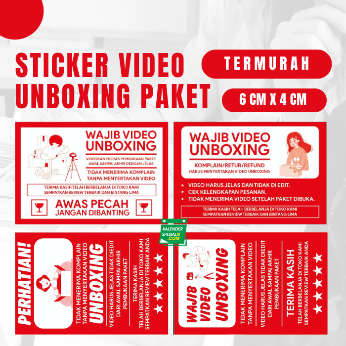 

PROMO STICKER VIDEO UNBOXING PAKET Uk. 6 x 4 CM