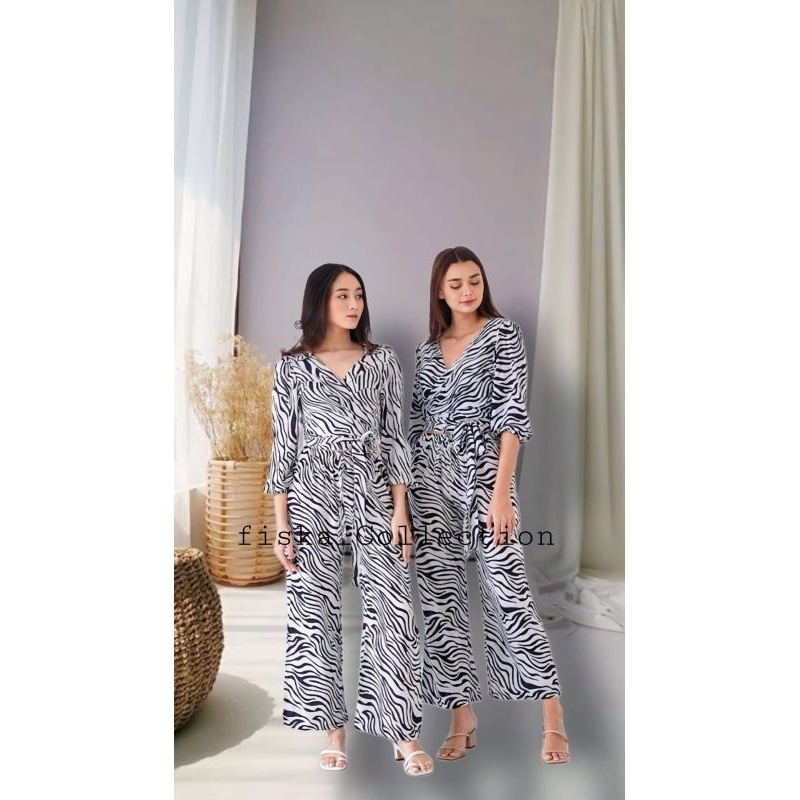 ONE SET KIMONO MOTIF ZEBRA