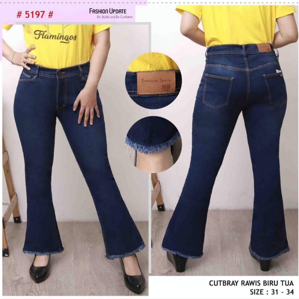 Celana Panjang Jeans Wanita Cutbray Rawis 27-30 31-34 35-38 Bisa Bayar Ditempat(COD)