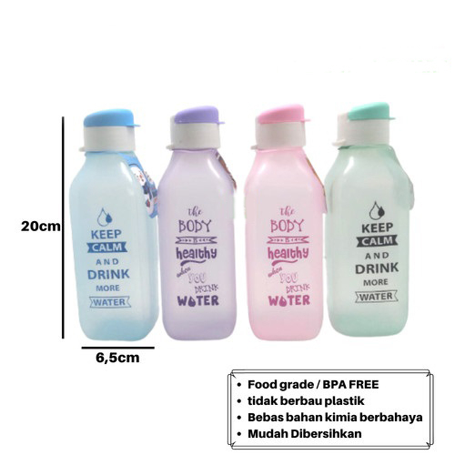 Beliajadulu88 Botol minum gambar segi kotak 550ML BOSI026