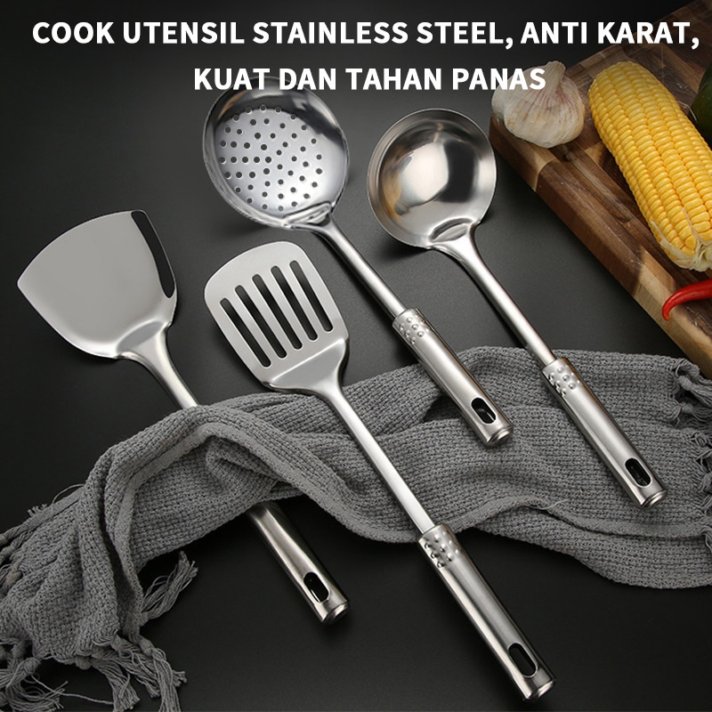 Spatula Set Stainless Isi 4 Pcs - Kitchen Tools Peralatan Untuk Masak