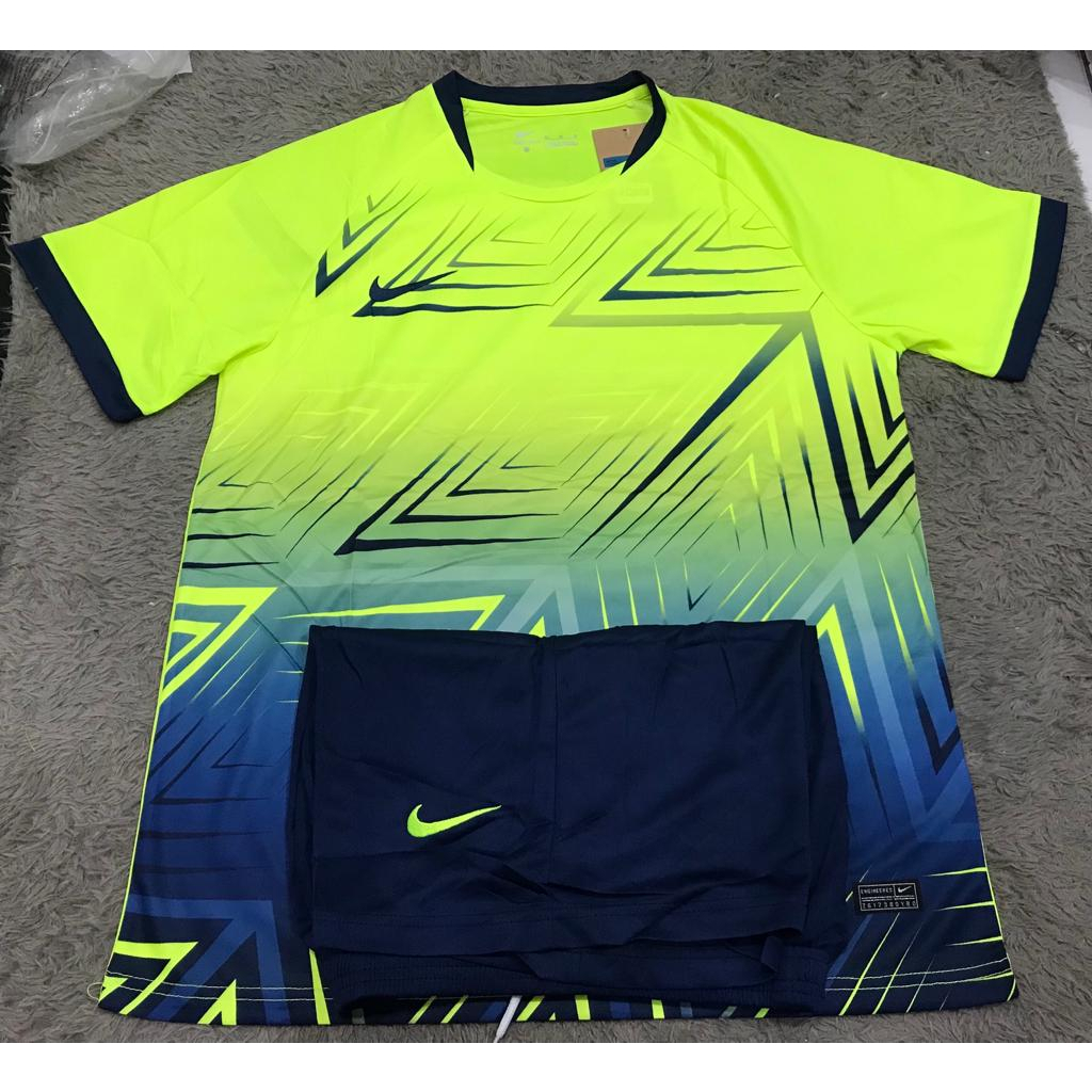 FULL SET BAJU FUTSAL SEPAK BOLA KUNING BIRU IMPORT GO