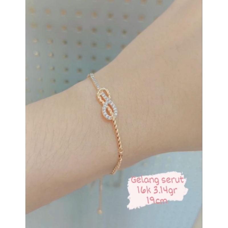 Gelang rantai emas 70 infinity serut