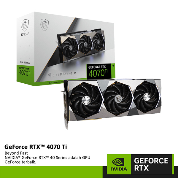 VGA MSI GeForce RTX 4070 Ti SUPRIM X 12G | RTX 4070Ti 12GB GDDR6X