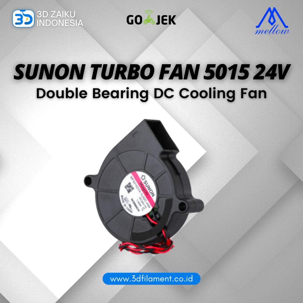 Original Mellow Sunon Turbo Fan 5015 24V Double Bearing DC Cooling Fan