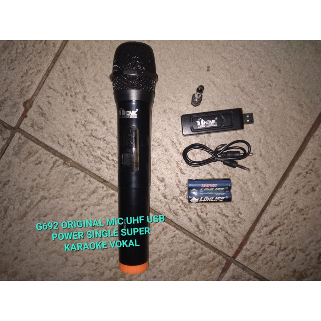 G692 ORI Mic Wireless Microphone USB POWER Singel mik Satu Mikropon UHF Mikropon Single Wireles Homic SUPER KARAOKE Mikrofon Vokal DIGITAL LCD MIK WIRELES MIKROPON MIKROPHONE DISPLAY VOCAL ARTIS PROFESIONAL PRO SOUND BEST SISTEM AUDIO PANGGUNG LEGENDARY D