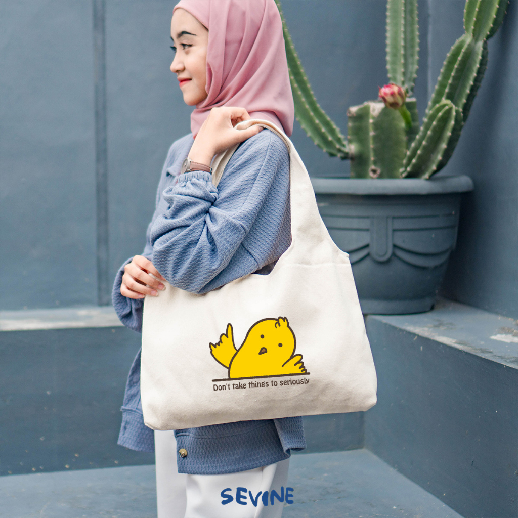 Sevine Tote Bag Kanvas Bonnie Tas Wanita Musik Kuliah Fashion Laptop Sekolah Totebag Vintage Series - XT