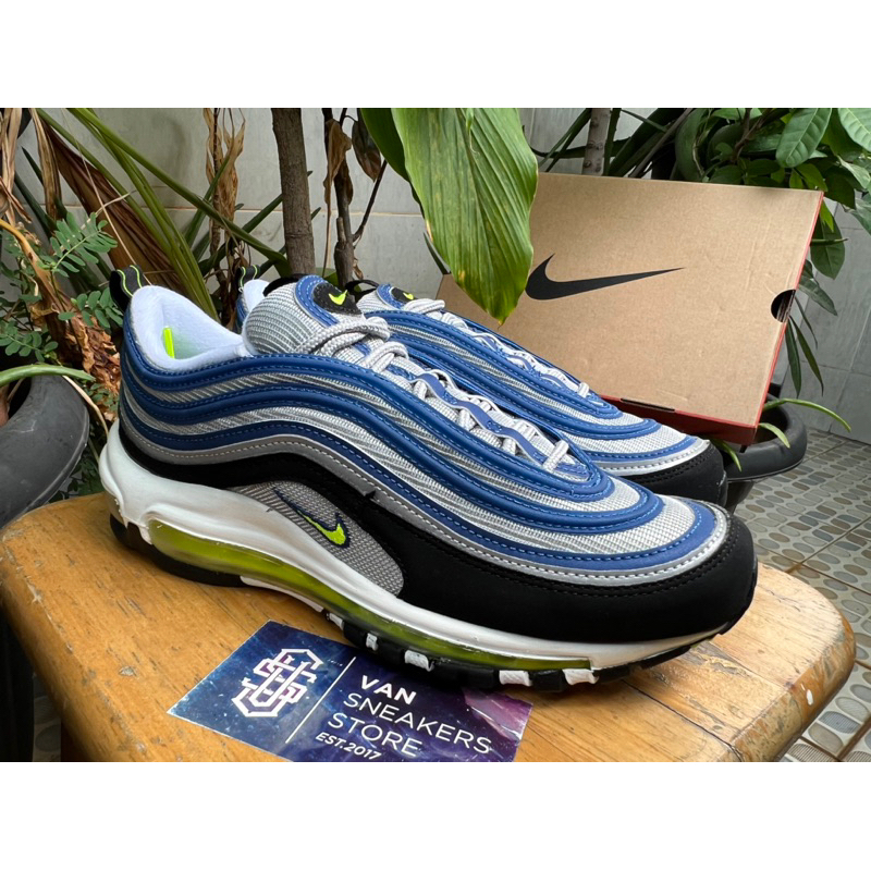 Sepatu Wanita Nike Air Max 97 Atlantic Blue Voltage Yellow Original