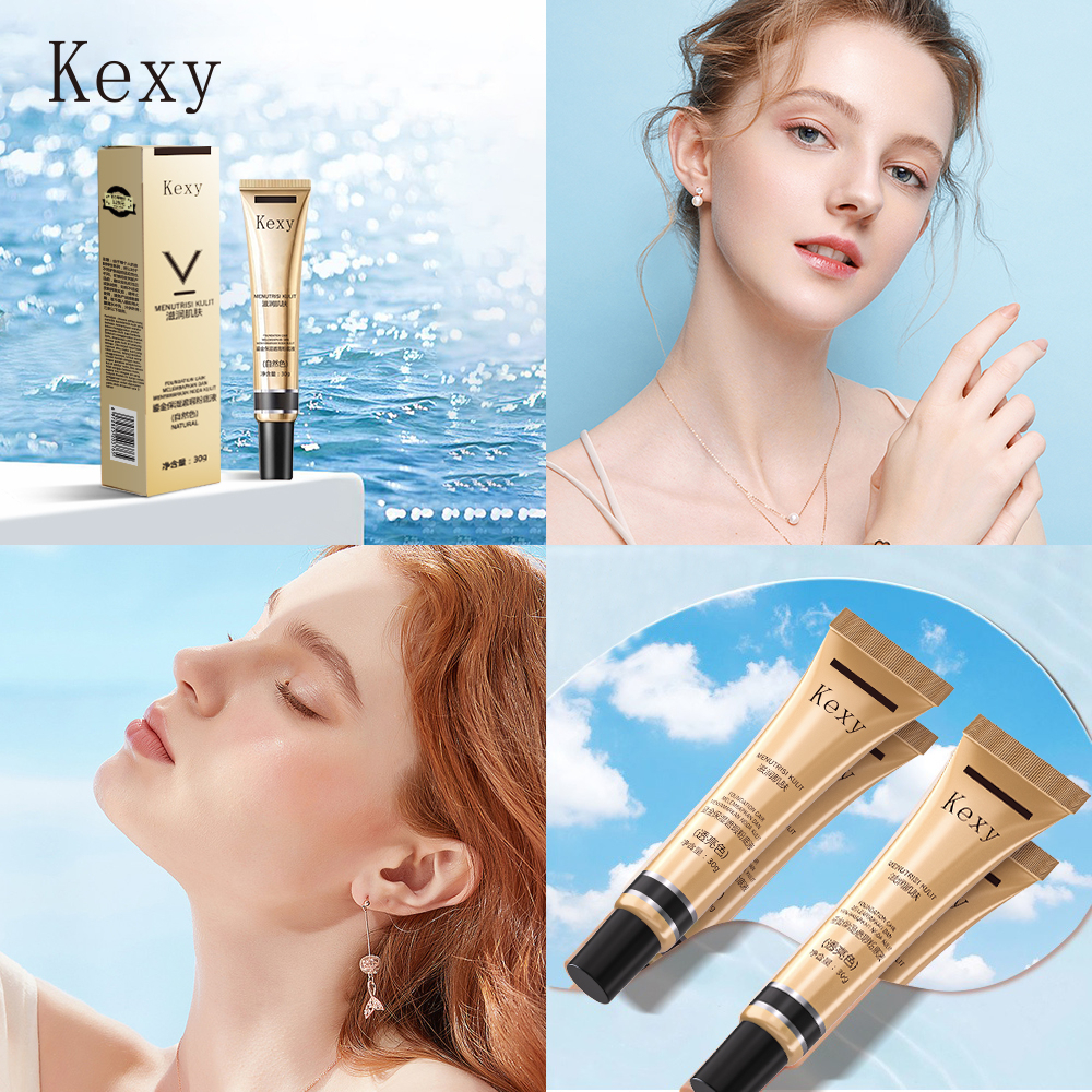 Kexy Cream Nourishing Liquid Foundation Two-in-one Moisturizing Nude Makeup Ringan Tipis Tidak Mudah Lepas Makeup Double Effect Foundation Cream Makeup Concealer original wanita