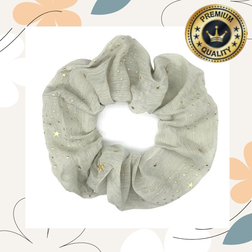 Ikat Rambut Scrunchie Hairband Model Korea Style Motif Bintang