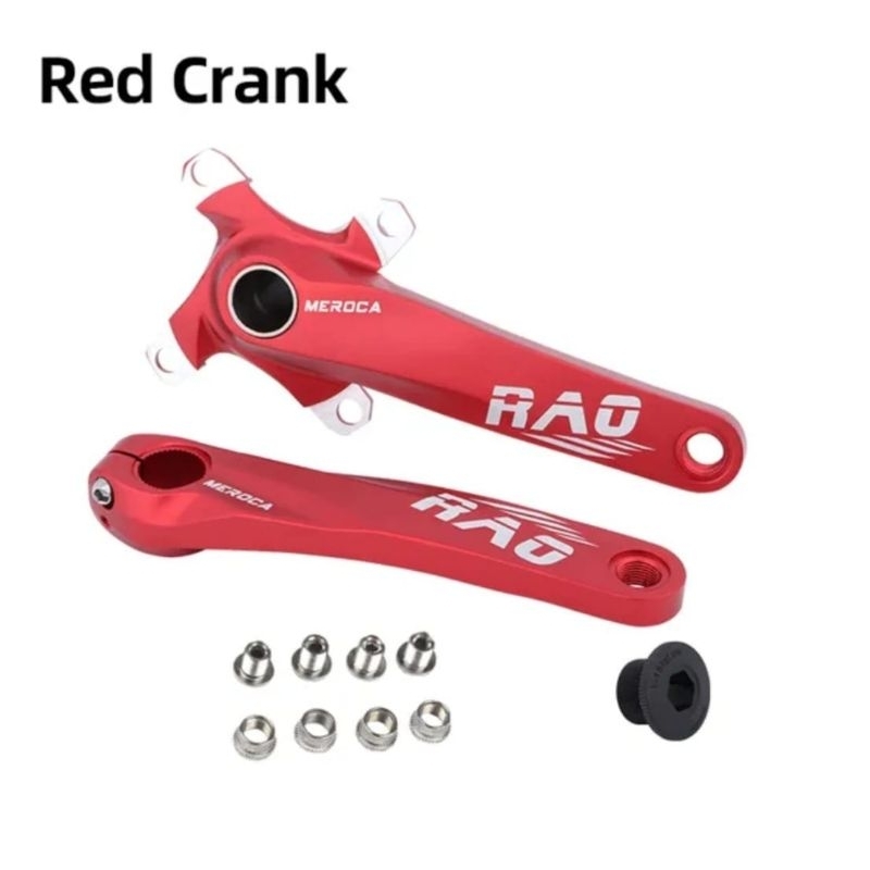 Meroca Rao Crankset HT2 BCD 104 Crankset Hollowtech Crank Sepeda Merah