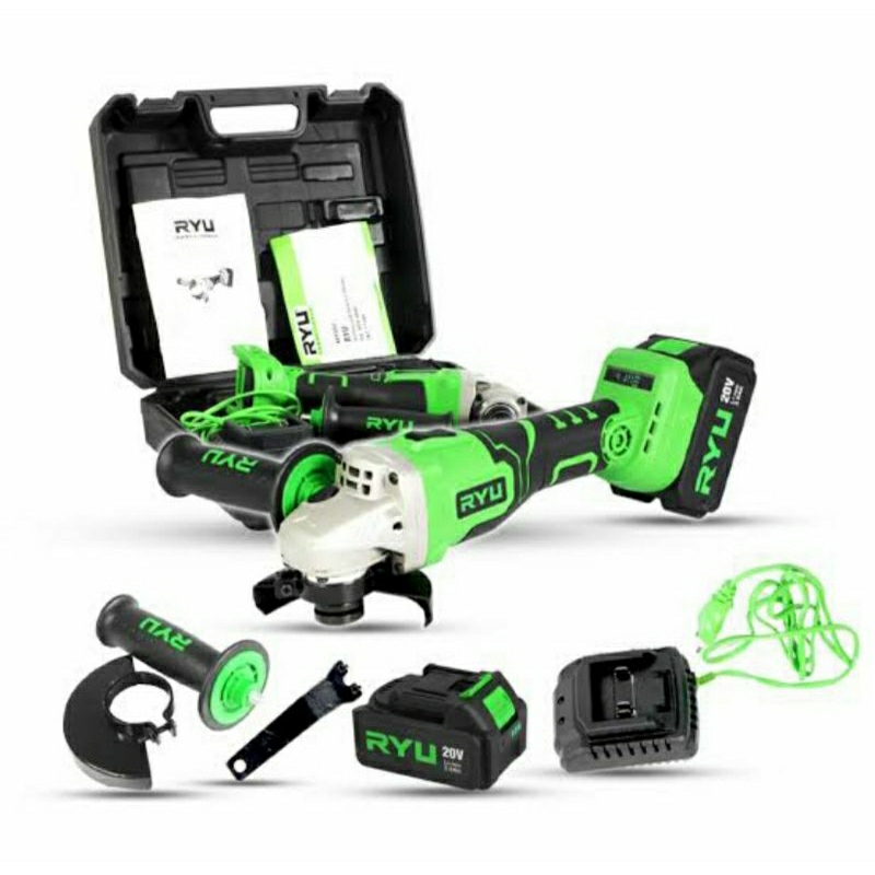 RYU RCG20V GERINDA CORDLESS - Mesin Gerinda Tangan Baterai 4" Charger