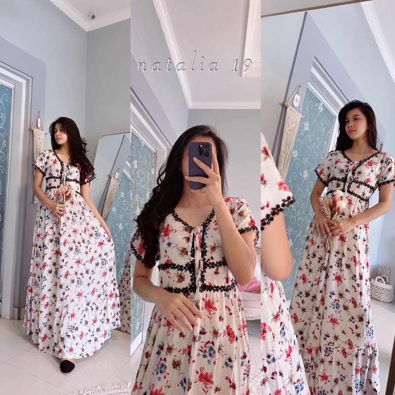 Daster arab FAIRUZ NATALIA Long Dress Cantik Rayon Premium Top Best Seller