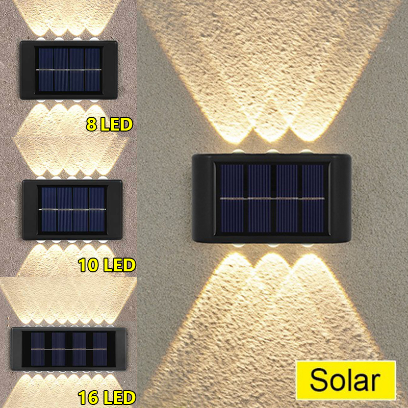 【COD】16LED Lampu Dinding Outdoor/Tenaga Surya Lampu/Lampu Solar Sensor Cahaya/Lampu Dinding Lampu