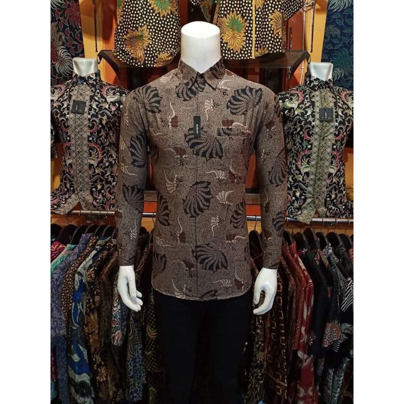 Batik Slim Fit Batik Premium Kemeja Baju Batik Pria Lengan Panjang Slimfit Modern