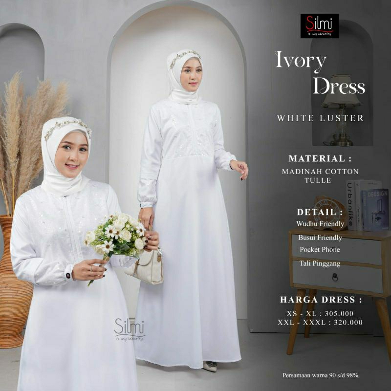Veosra Silmy ivory dress putih kondangan simple Sumenep