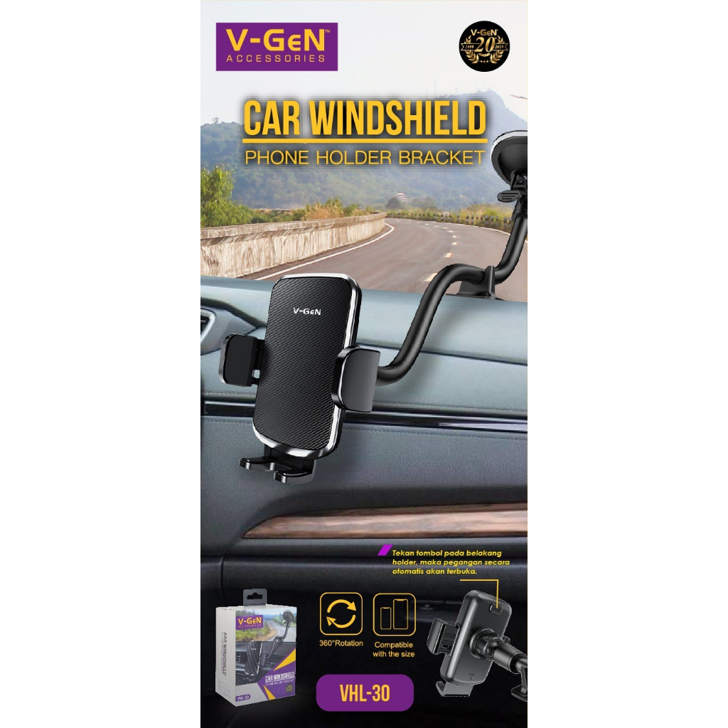 Windshield Car Phone Holder HP Mobil V-GeN VHL-30 Sunction Kaca Mobil