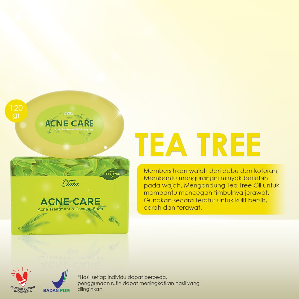 (BPOM) Tata Sabun Batang Cuci Wajah/Muka Acne Care Transparant Soap 80g Produk Terpopuler