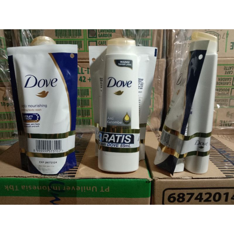 Dove Shampo Anti Ketombe 135ml Free Dove Bodywash 85ml