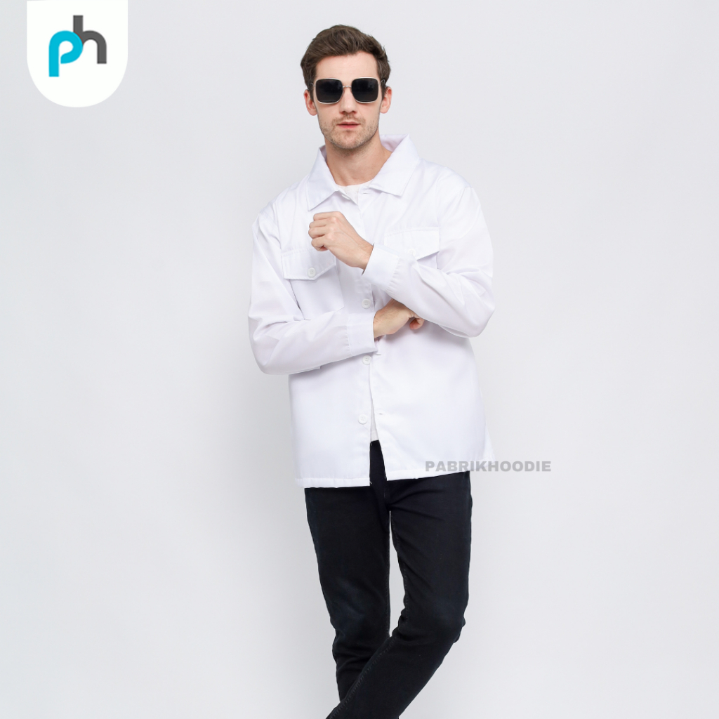 PABRIKHOODIE - JAKET KEMEJA PRIA EDISI KEMEJA JAKET POLOS {PRIA&amp;WANITA} M-XXL