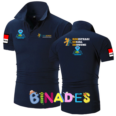 BAJU KERAH MODEL POLO REGISTRASI SOSIAL EKONOMI KAOS POLO SHIRT REGSOSEK KAOS BPS - B BINADES