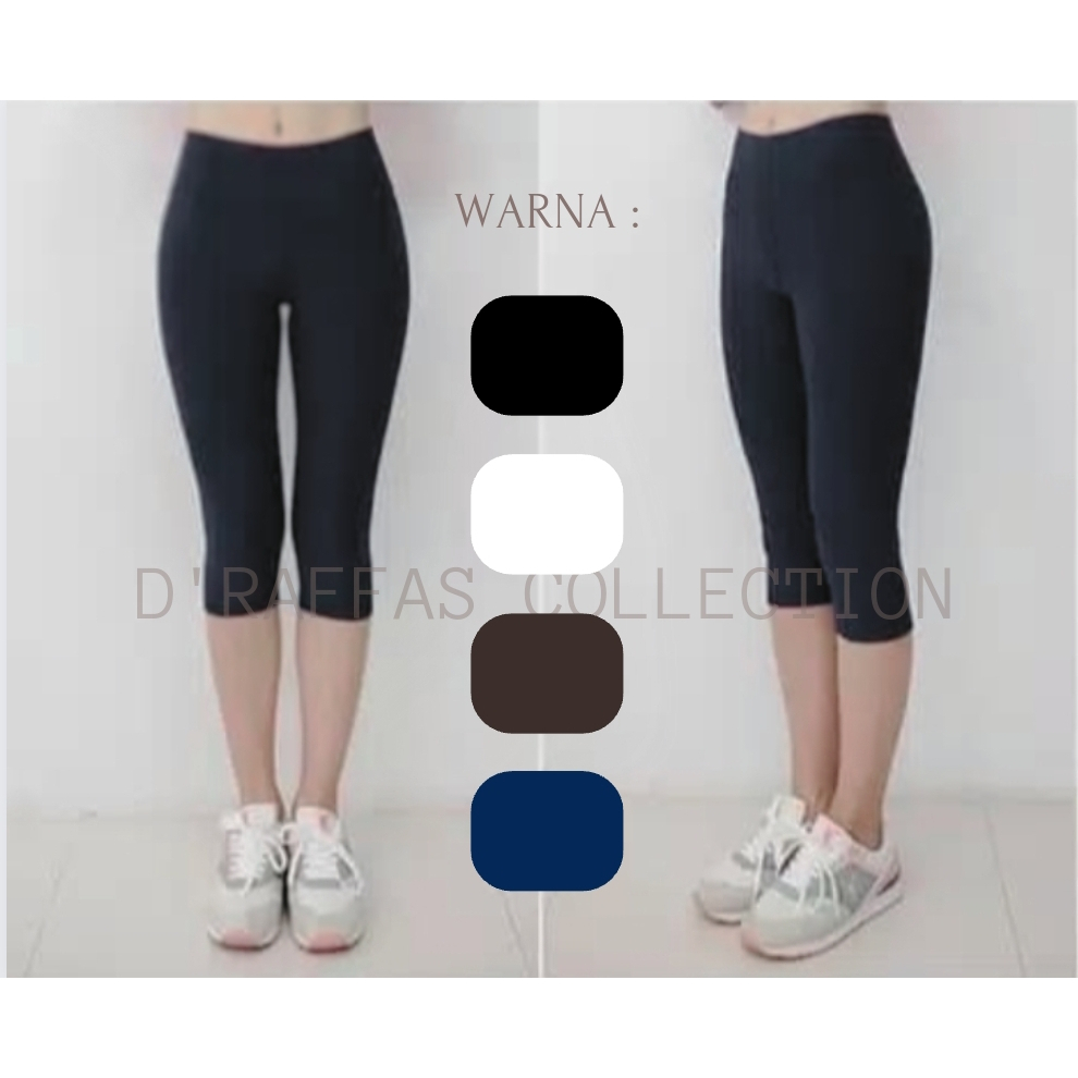 Legging 3/4 standar dan jumbo bahan spandex adem lembut