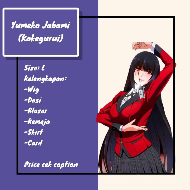 Rental Costum Yumeko Jabami (Kakegurui)