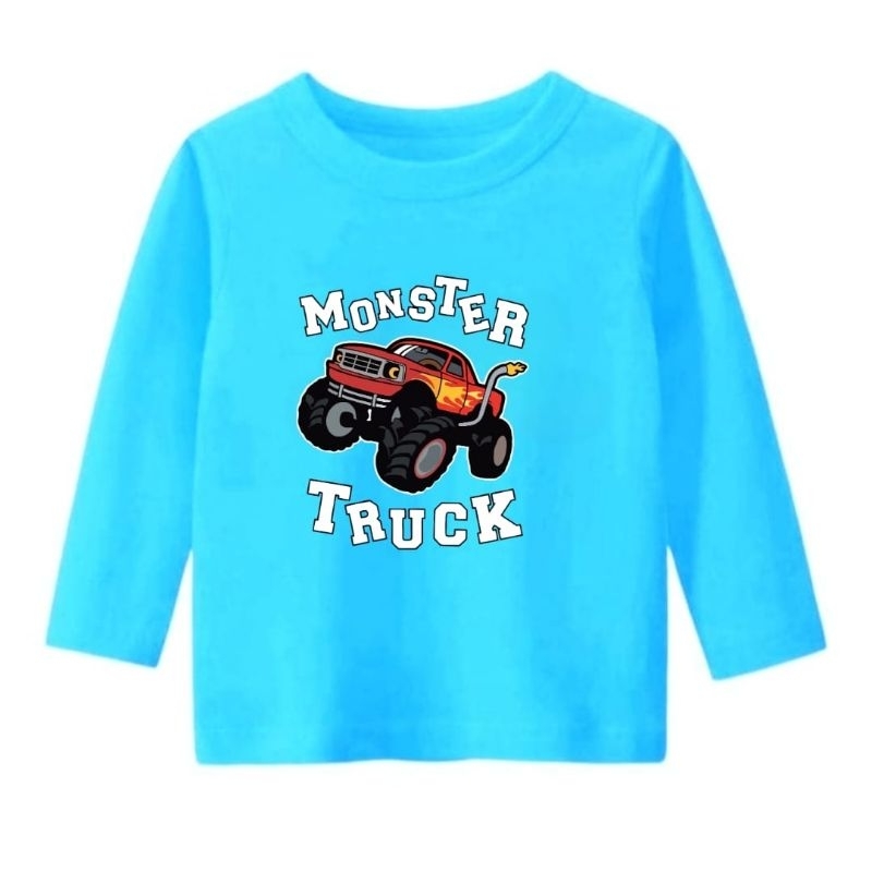 Baju Kaos Lengan Panjang Anak usia 1-12Tahun MONSTER TRUCK