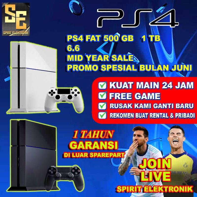 PS4 Fat 1Tb Full Game Terbaru + 2 Stik