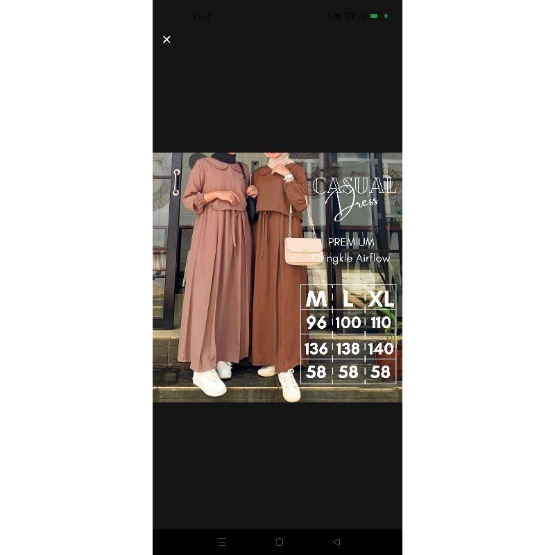 Casual Dress Gamis Remaja Aestetik Premium Airflow.